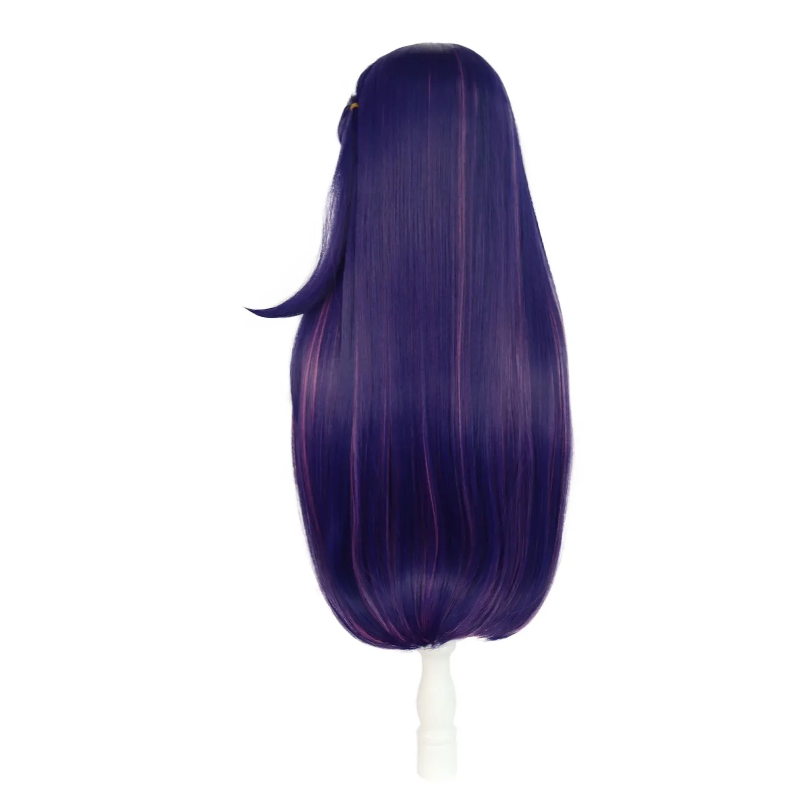 28inch Synthetic Straight Purple+Pink Long Female Women Princess Cosplay Wig with Bangs Natural COS Anime Cosplay Wig