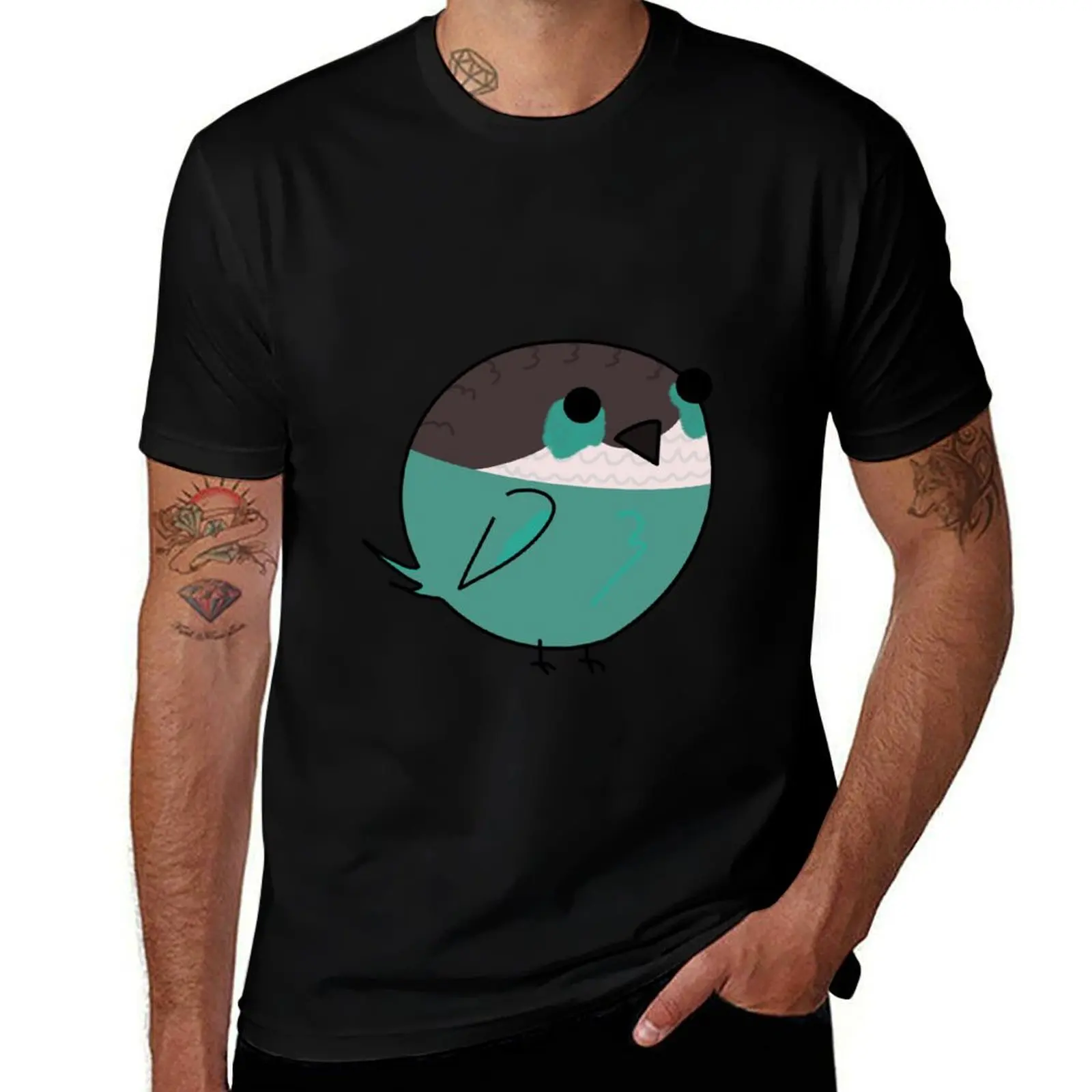 Birb Ball-Turquoise Green cheeked conure T-Shirt Fashion Letter Print T-Shirt