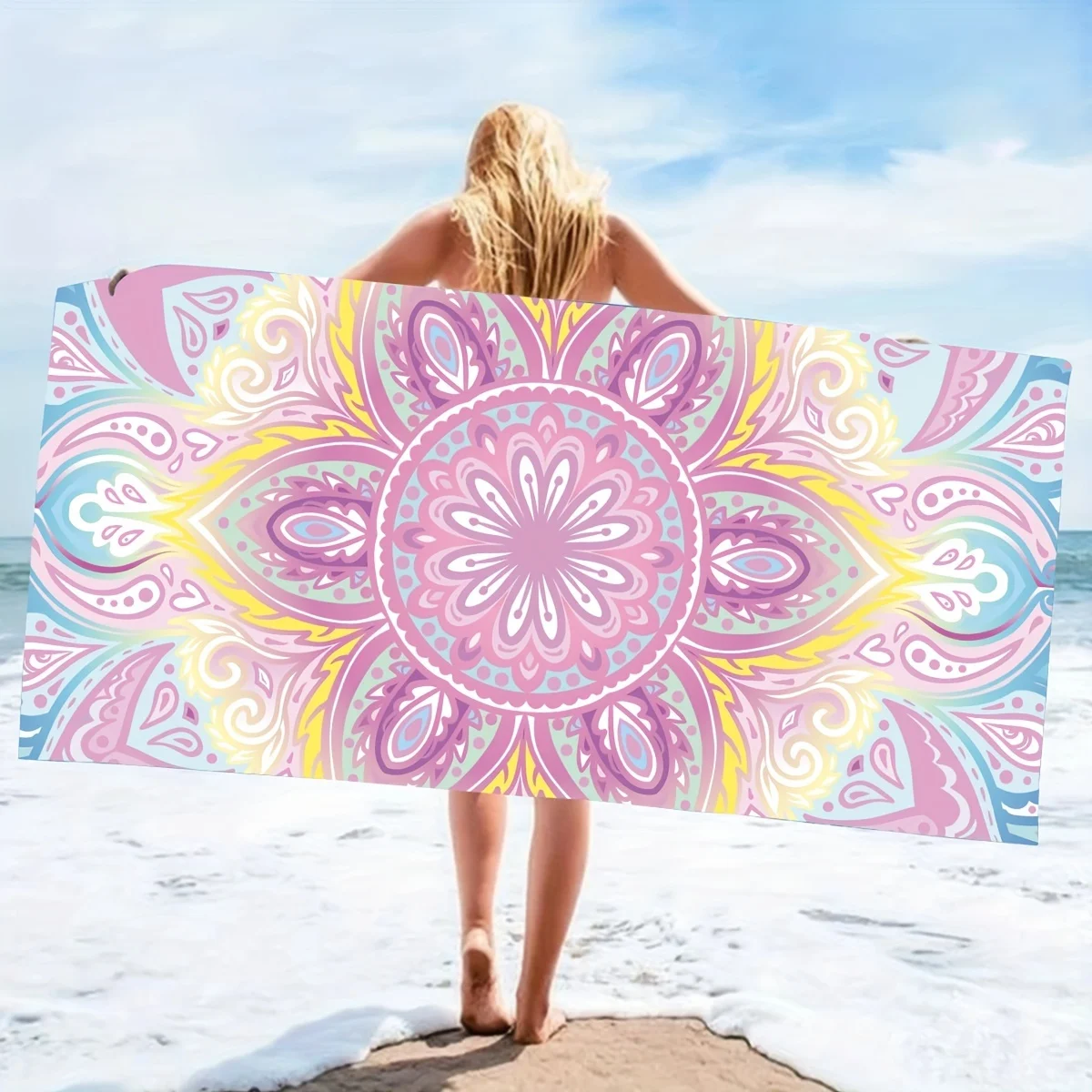 1pc Floral Print Women's Swim Bathrobe, Quick-Drying, Rectangular, Beach Seaside Pool Essential, Lightweight Travel Bathing Gear