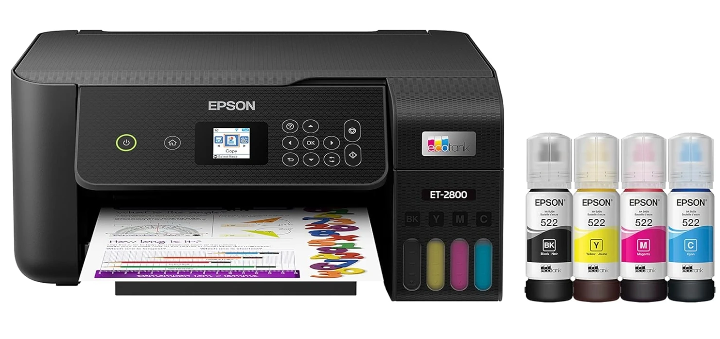 Ep/on EcoTank ET-2800 Wireless Color All-in-one Printer Without Ink Cartridges with Scanning and Copying Functions Home Printer