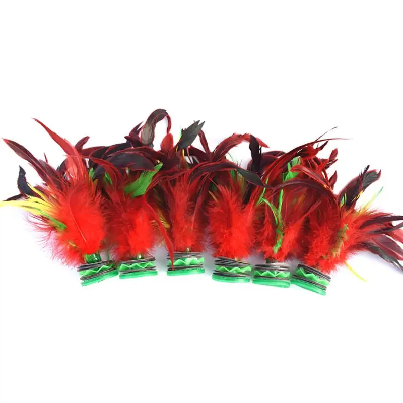 Set of 5, Colorful Chinese Jianzi Feathers Kick Shuttlecock Outdoor Toy Game