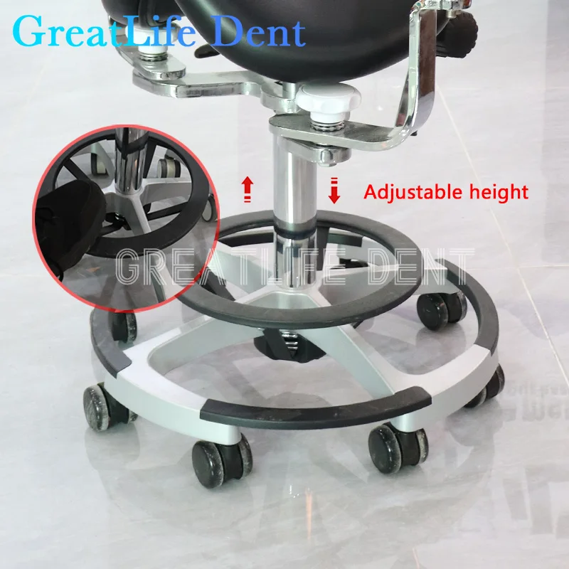 GreatLife Dental Pu Leather Armrest Dental Chair Seat Dentist Lifting Swivel Hospital Nurse Assistant Sitting