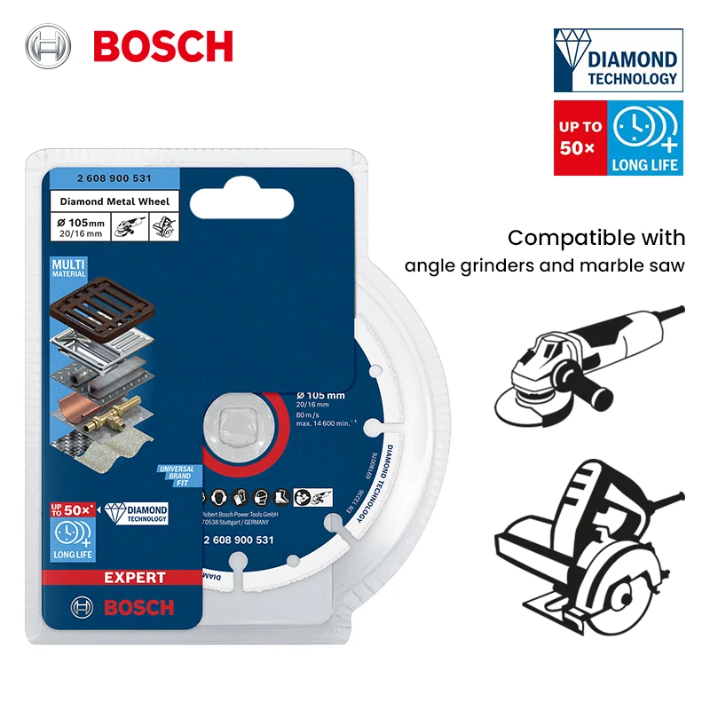 Bosch Saw Blade Diamond Metal Whell Multi-Material Cutting Disc Saw Blade for Angle Grinder and Electric Saw