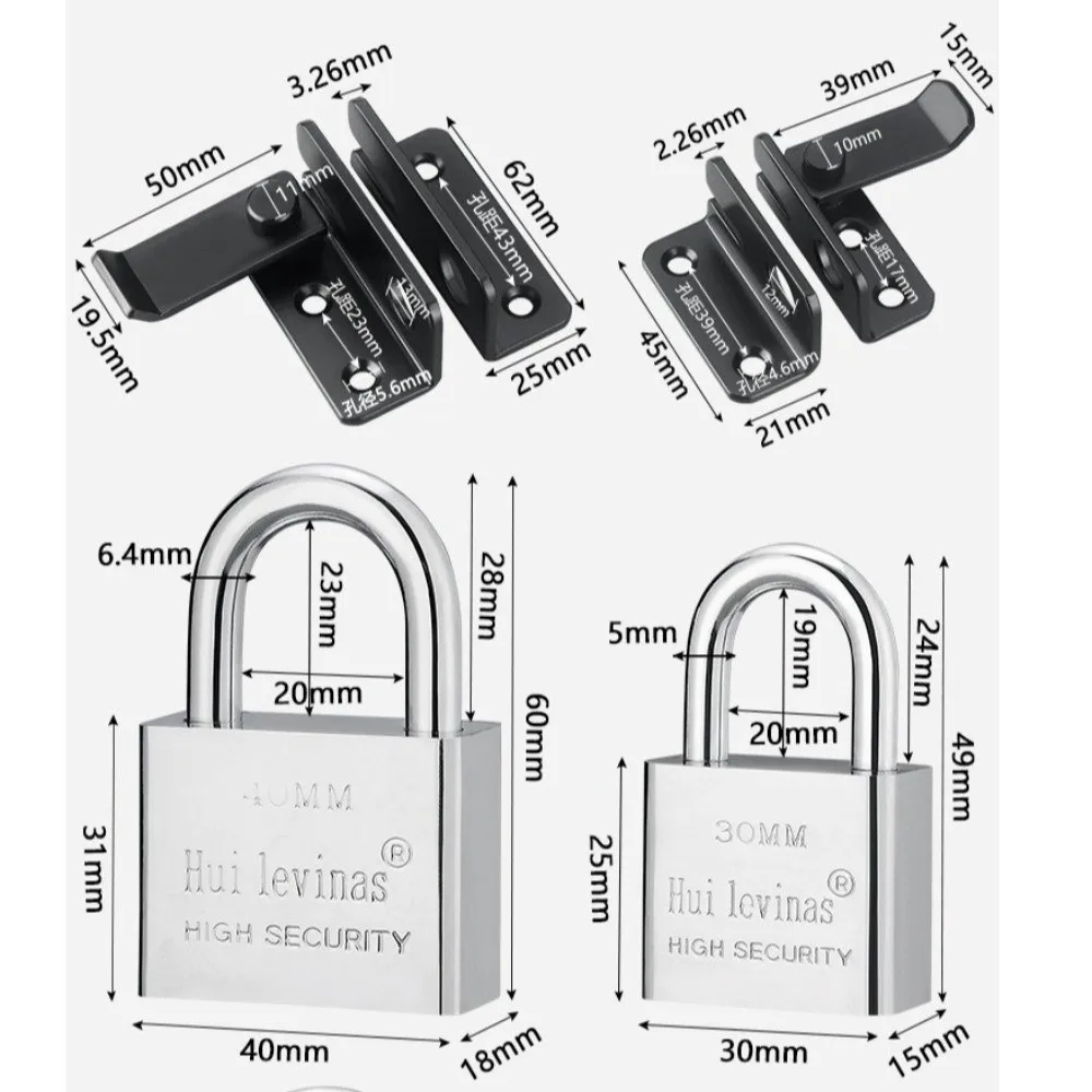 Small Lock Head Stainless Steel Padlock Stainless Steel Waterproof Anti-theft Lock Anti-picking Rust-proof Waterproof Lock