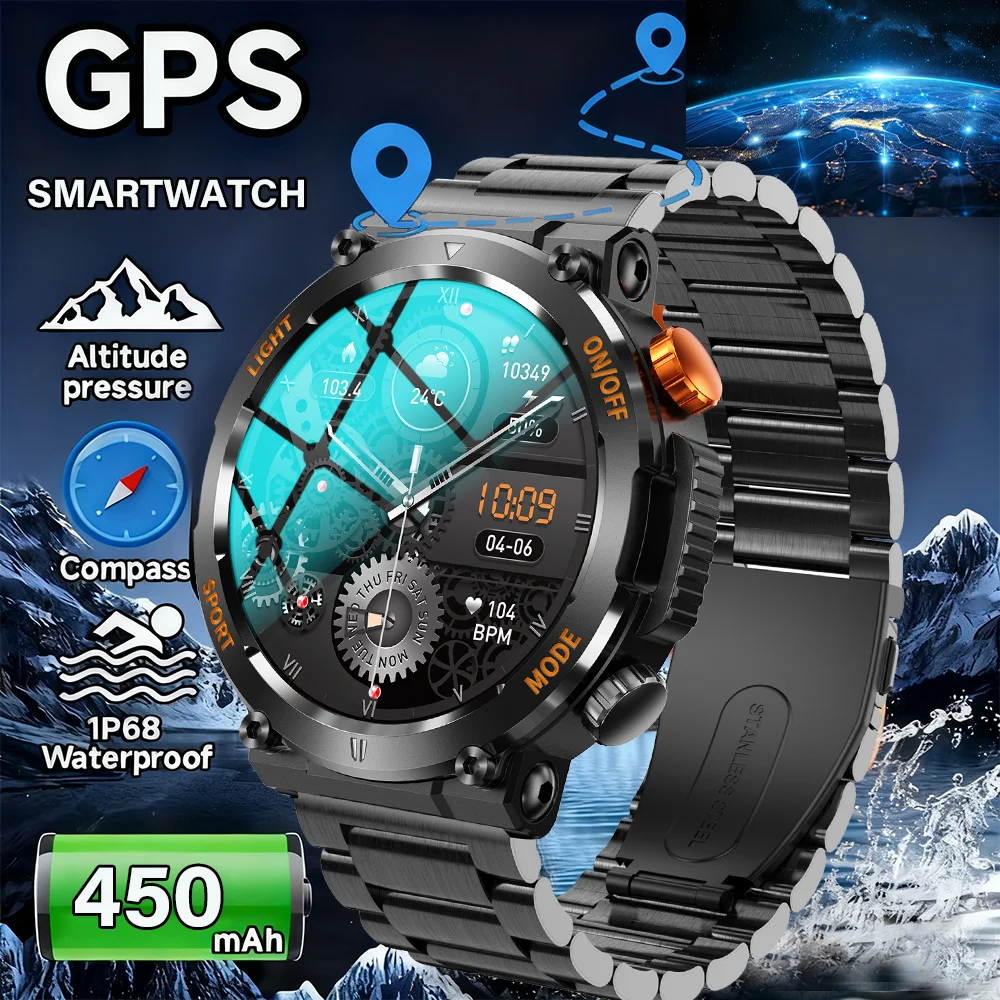 

From DAORKOW new in 2025 Rugged Military Smart Watch Men Watches IP67 Waterproof 1.46'' Compass Bluetooth Call Smartwatch 2025
