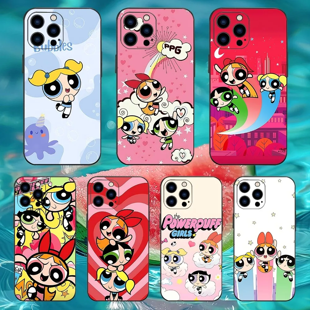 The P-Powerpuff G-Girls-s Phone Case For Iphone 15 11 13 14 Pro Max 7 8 Plus X Xr Xs Max Se2020 12mini Cover Case