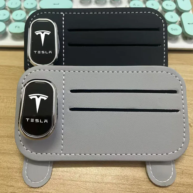

Car Logo Sunglasses Clip For Tesla Model 3 Model S Model Y Model X Car Creative Glasses Clip Card MultiFunction Car Emblem Clip