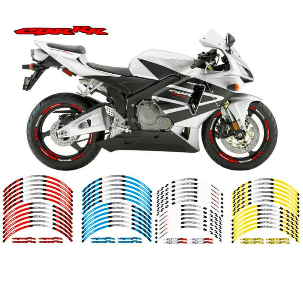 

17" Rim Wheel Reflective Stripe Set Waterproof Motorcycle Rim Stickers Decals For HONDA CBR 1000RR 600RR 900RR 929RR 954RR