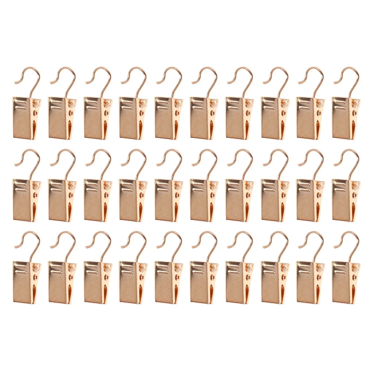

100Pcs Metal Curtain Clips Sturdy Iron Drapery Rings Easy Install Non Slip Hooks for Window Shower Home Curtains