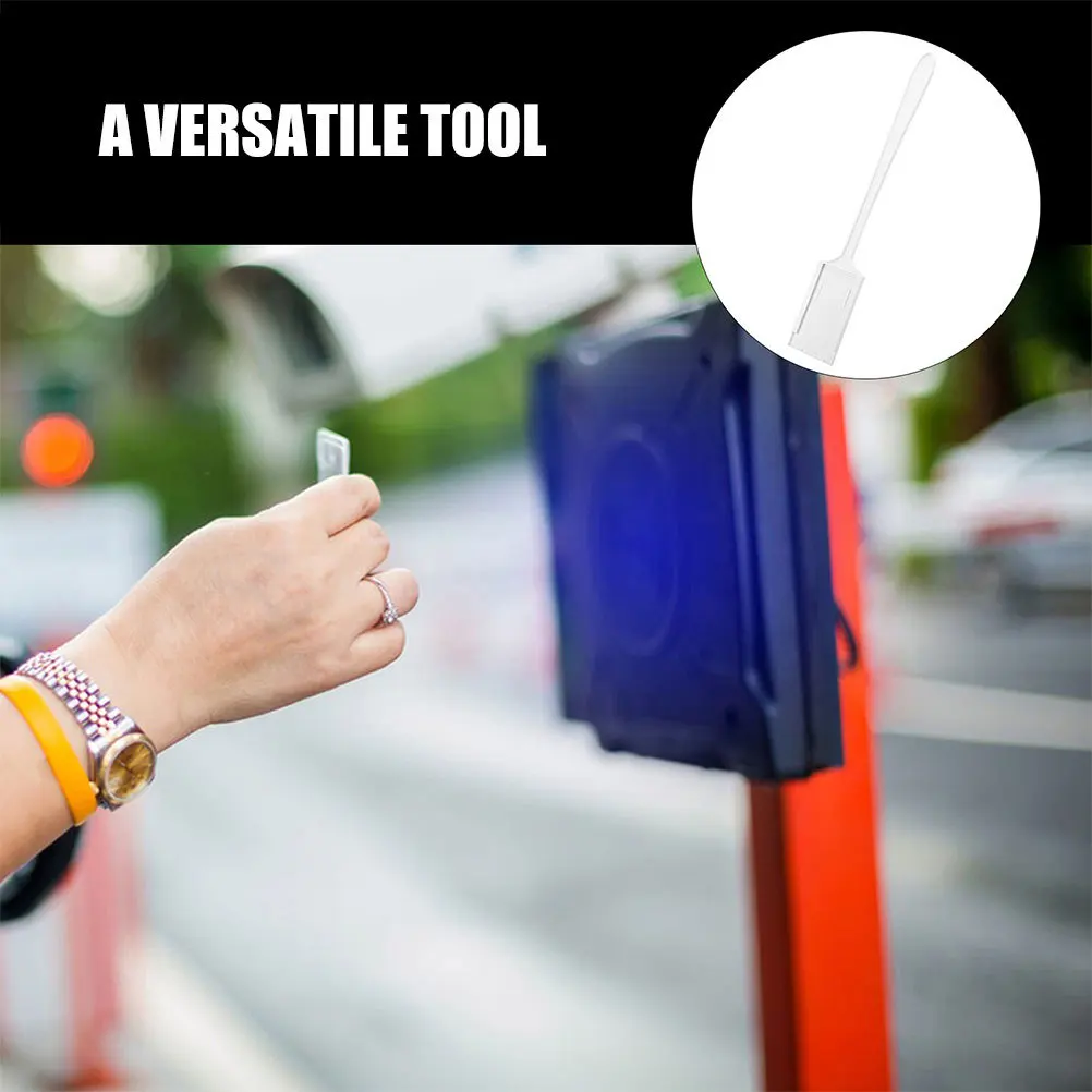 Herramienta de deslizamiento de tarjetas, soporte para tarjetas de pago de coche, palo de acceso de pedaje de estacionamiento de plástico duradero, accesorio de estacionamiento de vehículos, 6 uds.