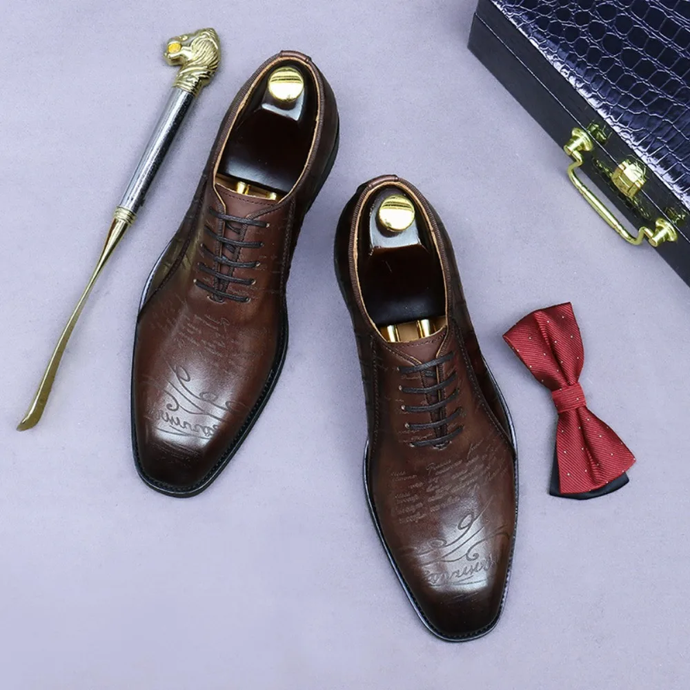 

Premium Leather Oxford Brogues Business Dress Shoes for Men Classic British Style Formal Shoes Wedding Groom Shoes Size Options