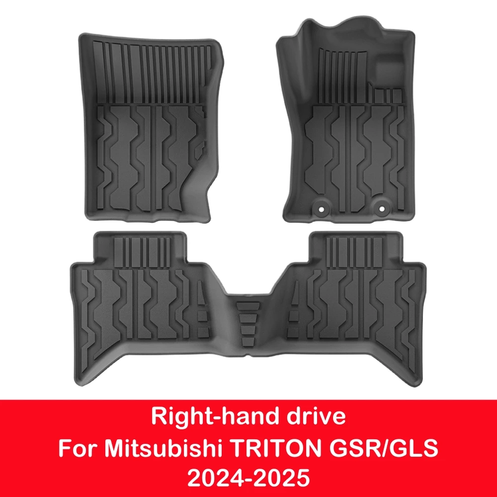 Für Mitsubishi TRITON GSR/GLS 2024-2025 Fußmatten Allwetterschutz TPE Wasserdicht Rutschfest Auto-Fußmatten RHD – Detail 5