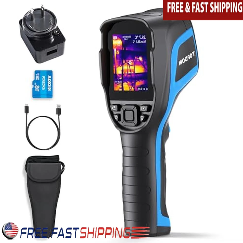 High Resolution Handheld Infrared Camera Thermal Imaging 320x240 TISR Resolution 12-Hour Battery Life 256x192 IR LED Work Light