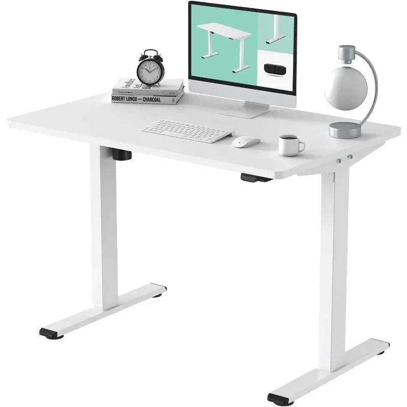 FLEXISPOT Electric Standing Desk Whole Piece 48 x 30 Inch Desktop Adjustable Height Desk Home Office Computer Workstation