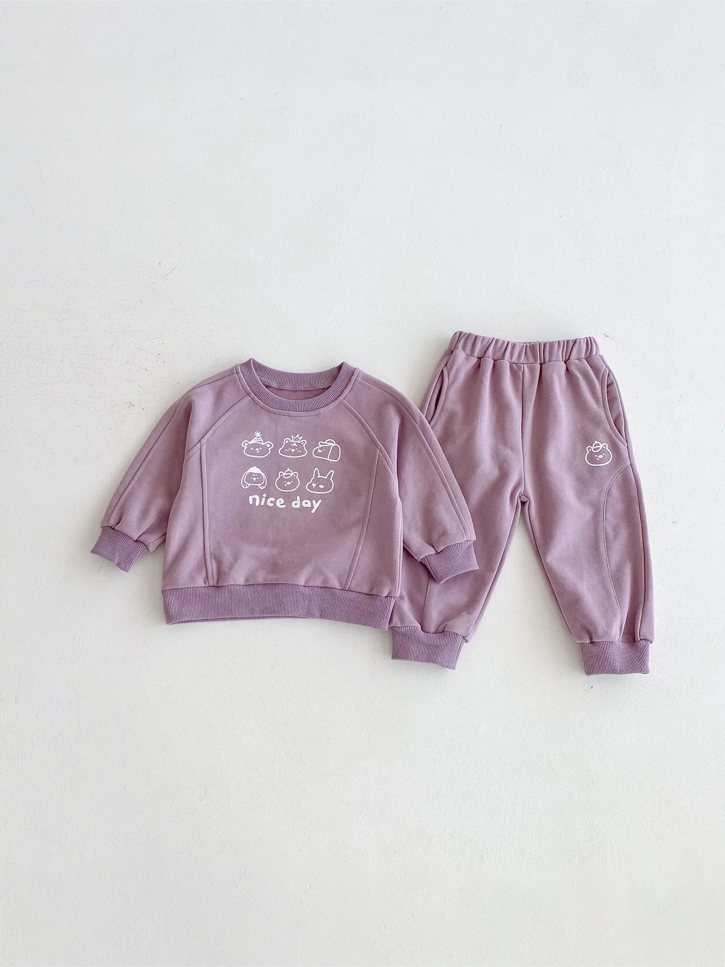 2025 Autumn New Baby Long Sleeve Clothes Set Girls Cute Cartoon Sweatshirt + Sweat Pants 2pcs Suit Kids Toddler Casual Outfits