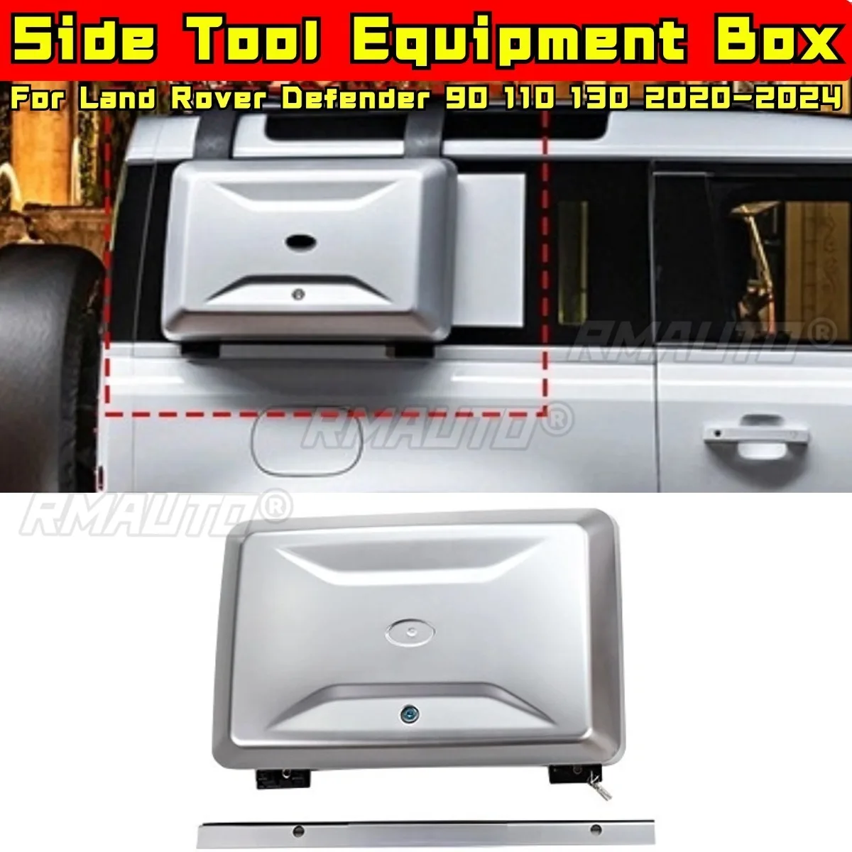 Side Tool Equipment Box Side Storage Luggage Box Roof Rack Box For Land Rover Defender 90 110 130 2020-2024 Car Accessories