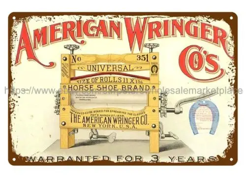 home decor office restaurant The American Wringer Co. metal tin sign