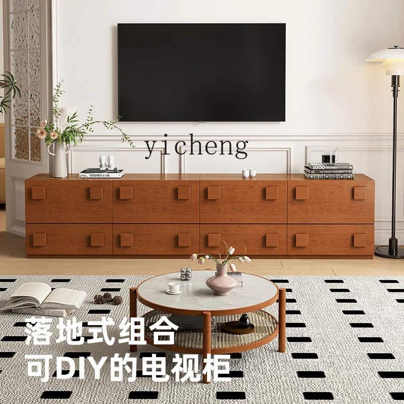 X-13 antique building block card door cabinet solid wood module combination cabinet TV cabinet bedside table