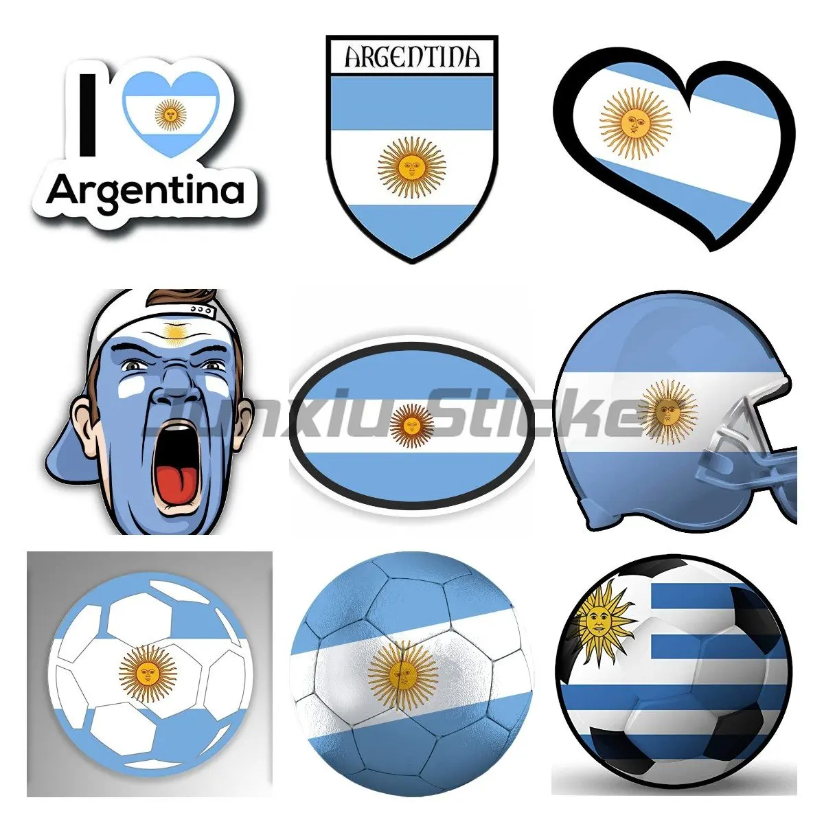 Creative Argentina Flag Decal Sunscreen Waterproof Reflective Decoration Car Sticker Accessories Vinyl