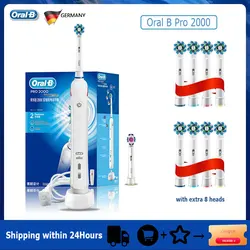 Oral B-cepillos de dientes eléctricos Pro2000, rotación sónica 3D, blanqueamiento dental, 2 modos, Sensor de presión Visible, recargable, resistente al agua