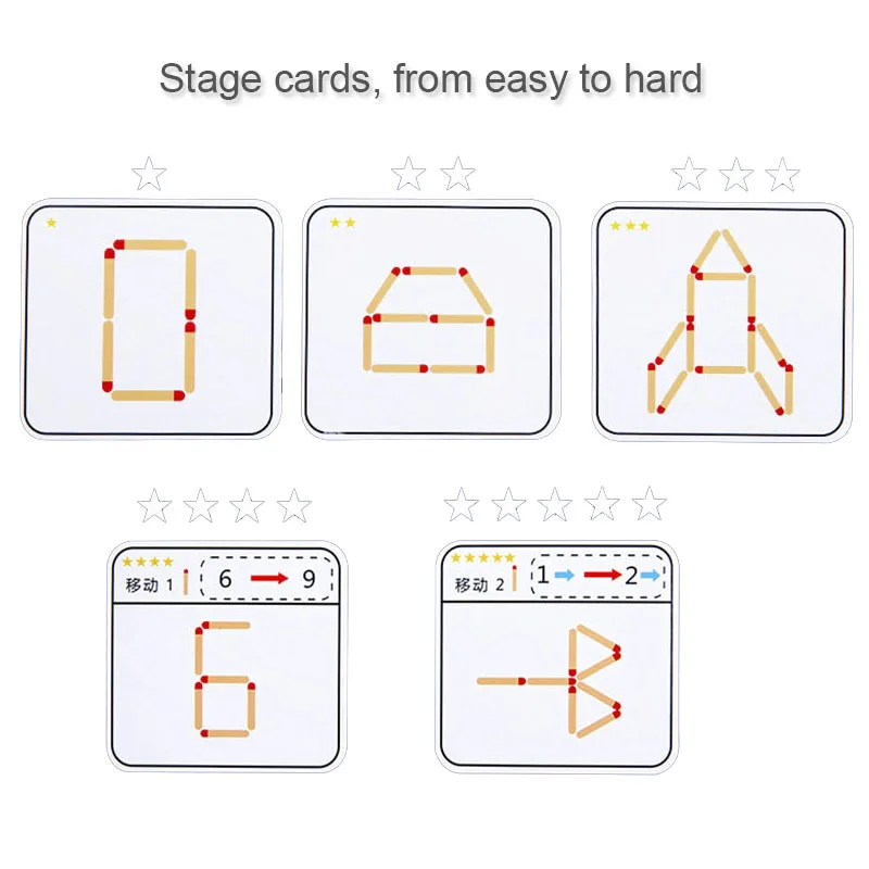 モンテッソーリマッチパズルゲーム木のおもちゃ DIY 数学幾何学ボードゲーム論理的思考マッチトレーニング教育玩具子供のため