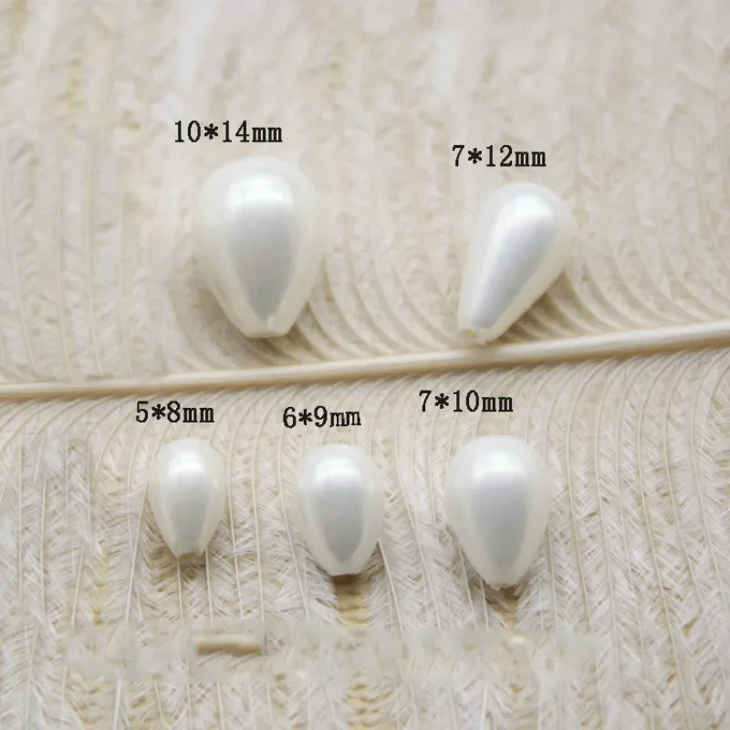 Mother-of-pearl Hand-carved Half-hole Drop-shaped Shell Beads Jewelry DIY Necklace Earrings Jewelry Accessories Shell Pearl 1pc