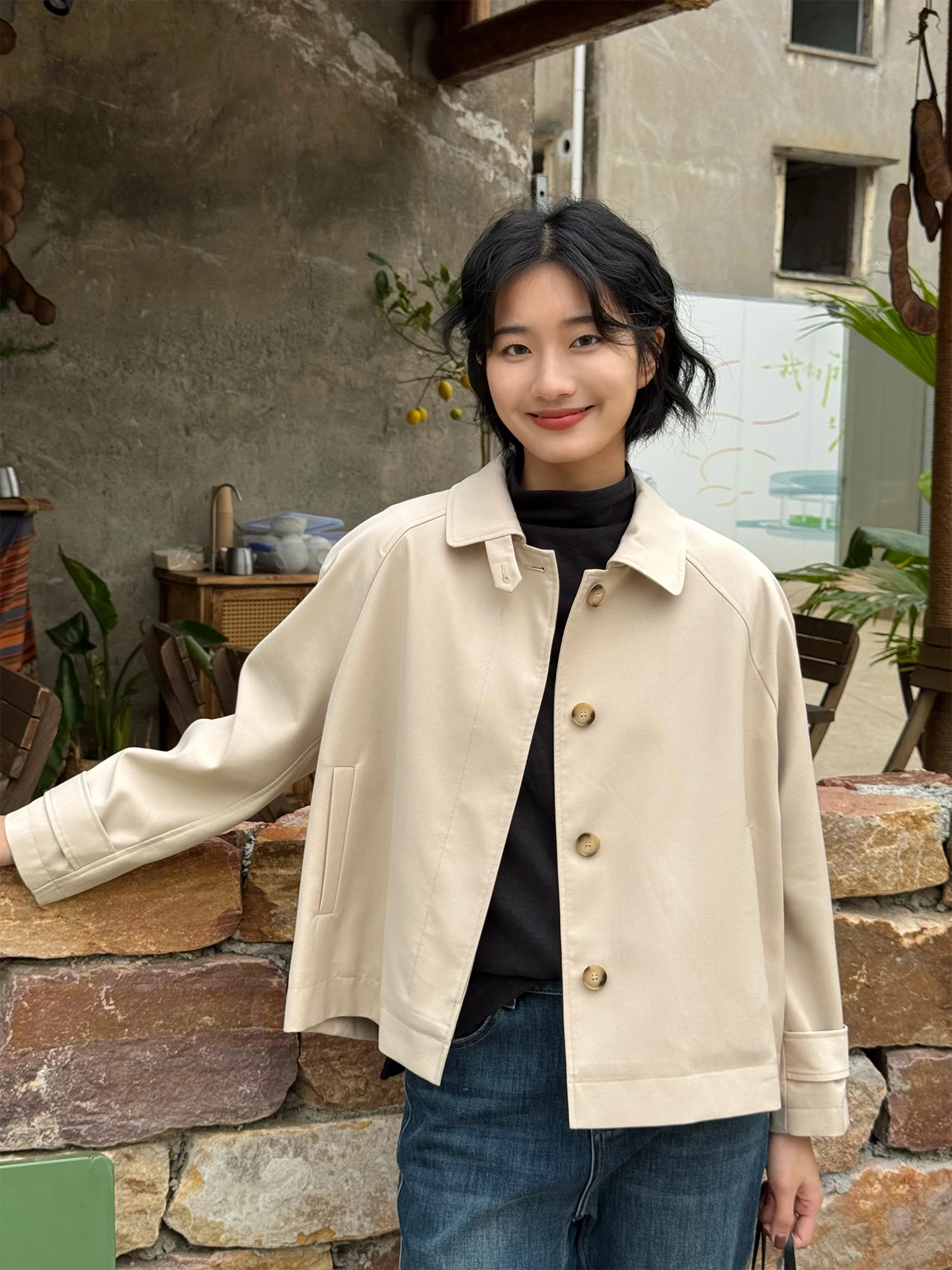 

Женское пальто i Color Simple Casual, весеннее, новое, свободного кроя, с эффектом высокого класса, i Color Langqing Tong, для повседневной носки