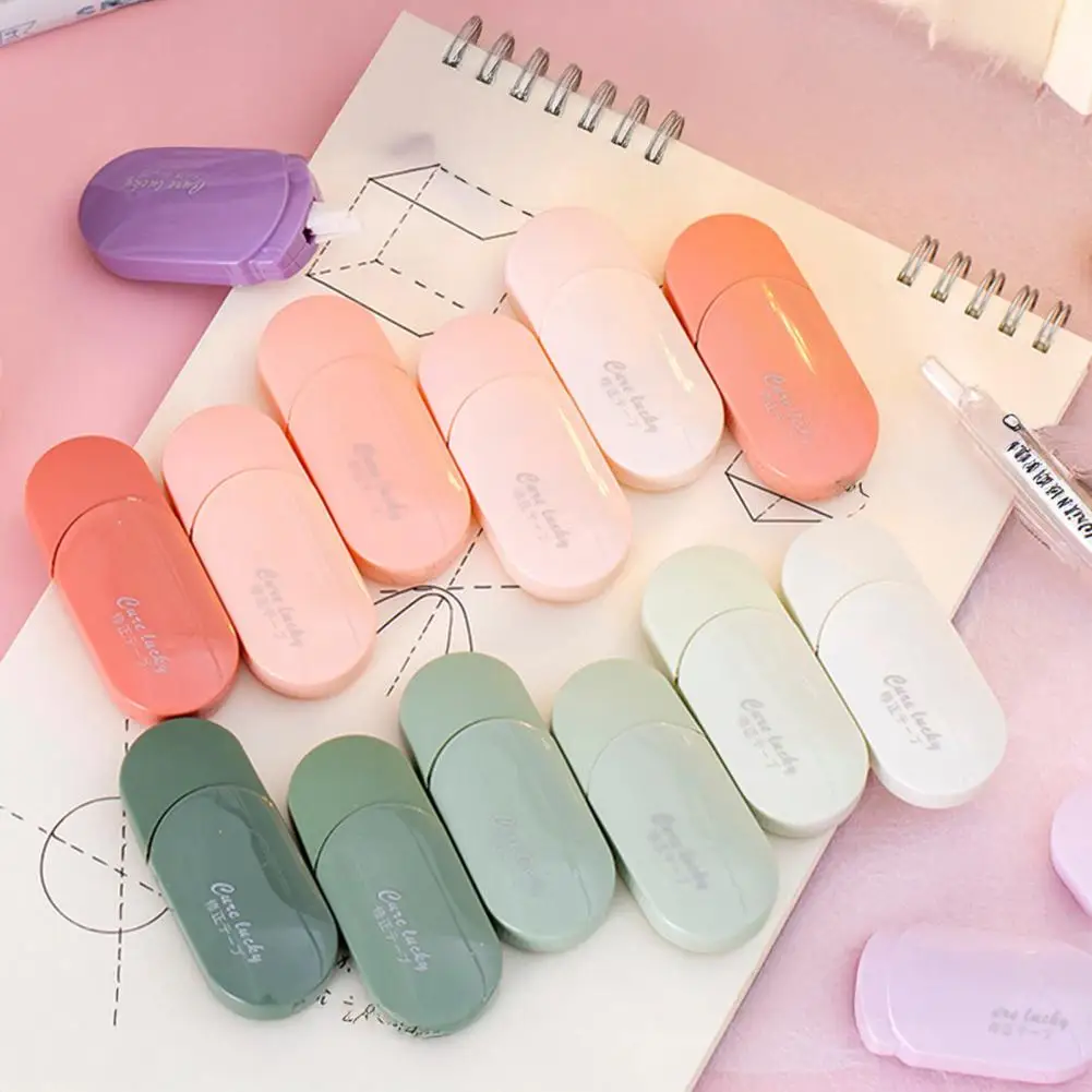 Smooth Correction Tape 6pcs Correction Tape Set with Gradient Color Case High-capacity Smooth Roller Tear-resistant for School