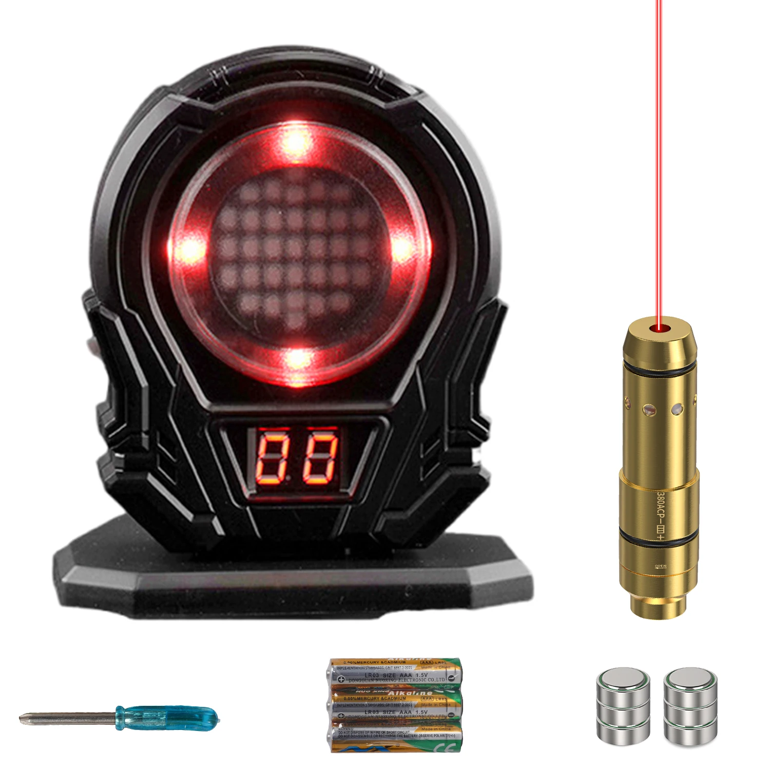 

Комплект для сухой стрельбы 380ACP с лазерным индикатором: мгновенное отображение точности и подсчет очков (красный/синий индикатор) — не требуются живые патроны.