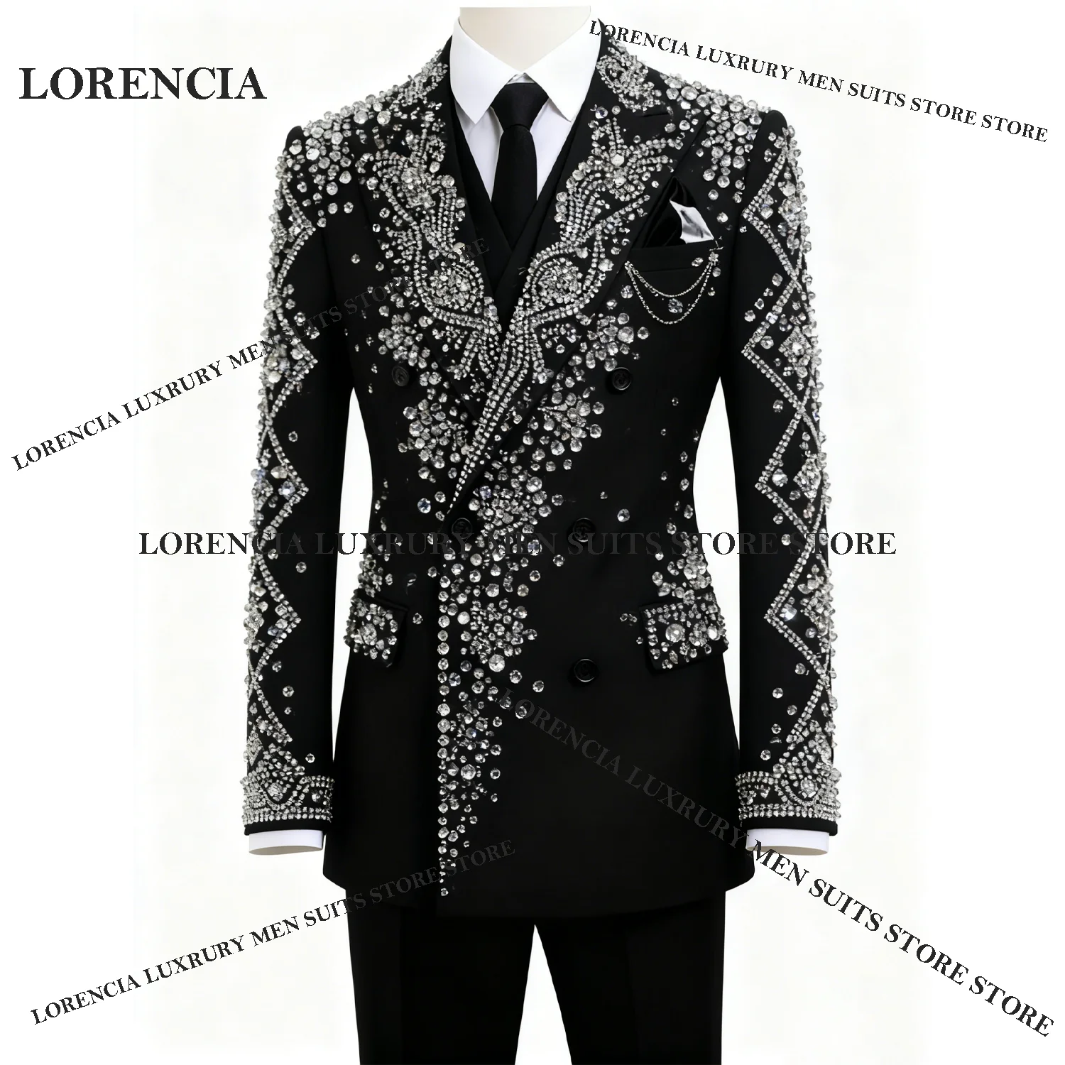 

Мужской костюм с драгоценными камнями и бриллиантами по индивидуальному заказу, модные свадебные смокинги, комплекты из 2 предметов, однобортные мужские пиджаки для жениха, облегающие Ropa hombre