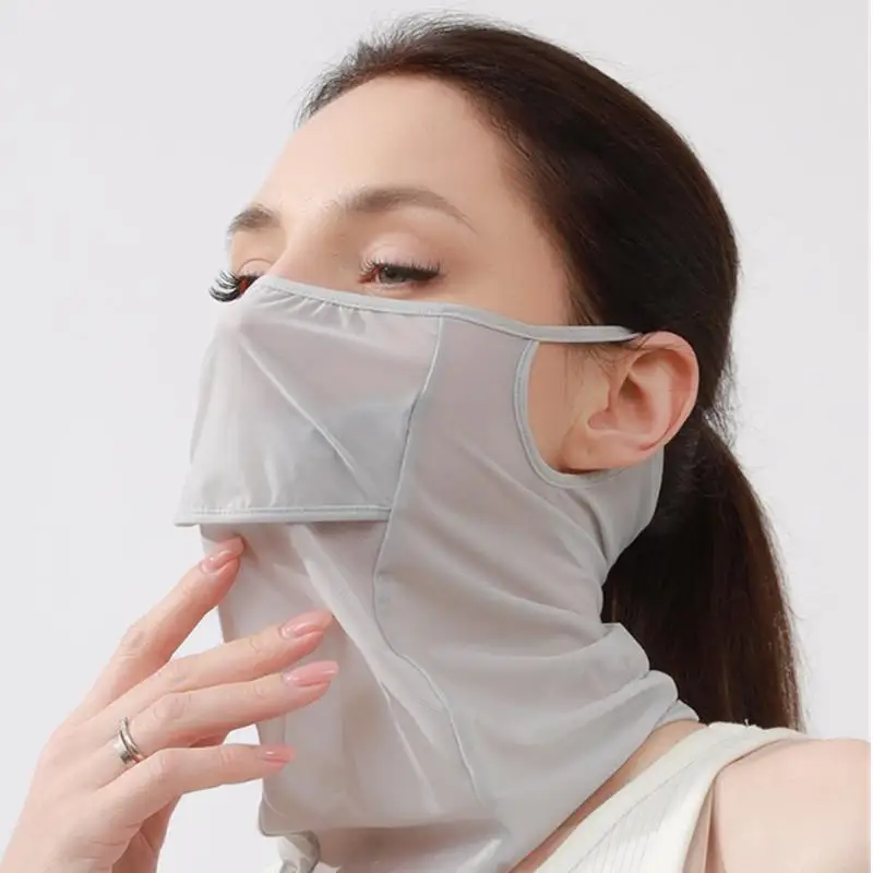 Unisex UV Protection Outdoor Neck Wrap Cover Sports Sun Proof Bib Ice Silk Mask Face Cover Neck Wrap Cover Sunscreen Face Scarf