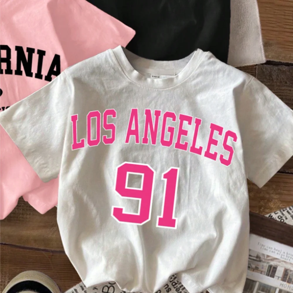 تي شيرت نسائي كاجوال مطبوع عليه رسوم كرتونية من توين مناسب للارتداء الصيفي بتصميم رقبة دائرية، خفيف الوزن #2