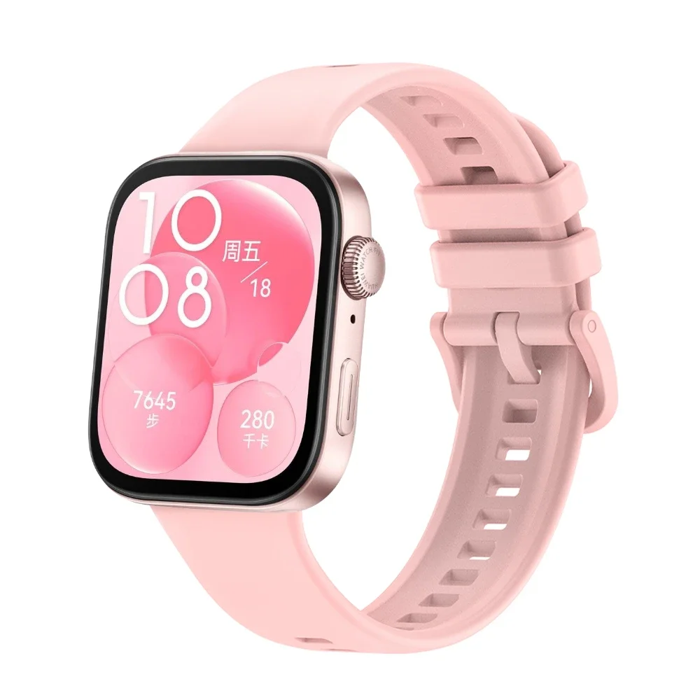 Official Silicone Strap For Huawei Watch Fit 5/4/3 Huawei Watch Fit 4 5 Pro Band Colorful Buckle Bracelet Accessories Wristband