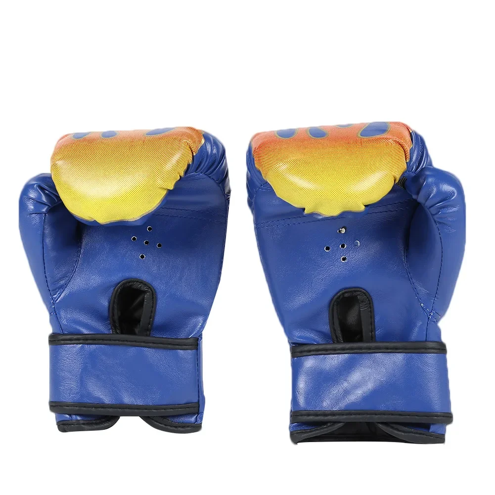 2Pcs Hot Sale Boxing Gloves Training Fighting Gloves Kid Breathable Sparring Karate Flame Gloves for 3-12 Year Old Childen