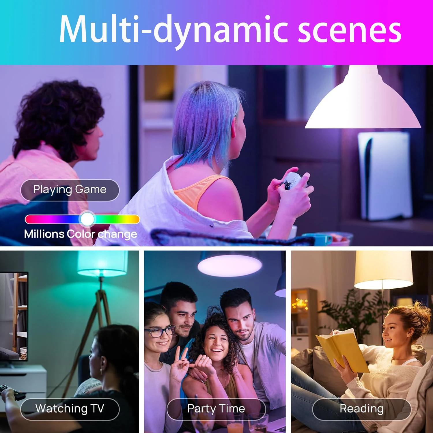 LED RGB Bluetooth Music Bulb, Color Changing Light with Remote Control for Bathroom, Living Room & Party
