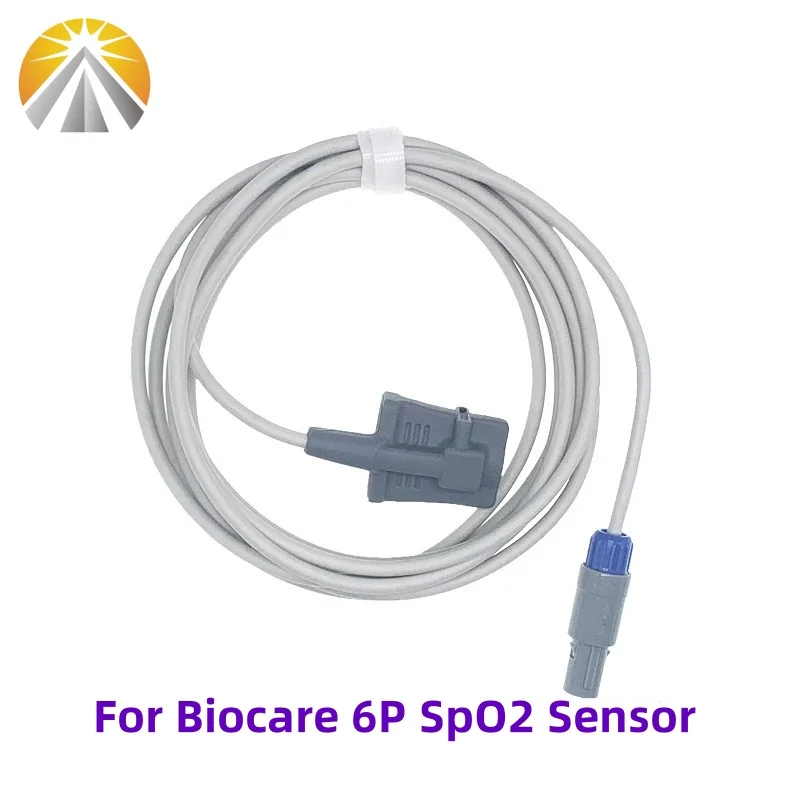 6 Pin SpO2 Sensor Adult Child Neonate Pediatric Type For Biocare iM7 iM8 iM12 iM15 Reusable SAO2 Probe Long Wire Single Slot