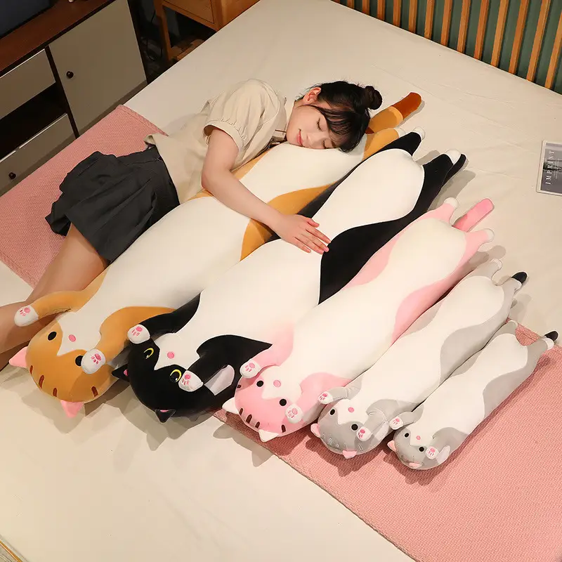 50/70/90/110/130cm Funny Cute Soft Long Cat Plush Toys Pause Office Nap Pillow Bed Sleep Home Decor Doll for Kids Girl Gift - Image 3
