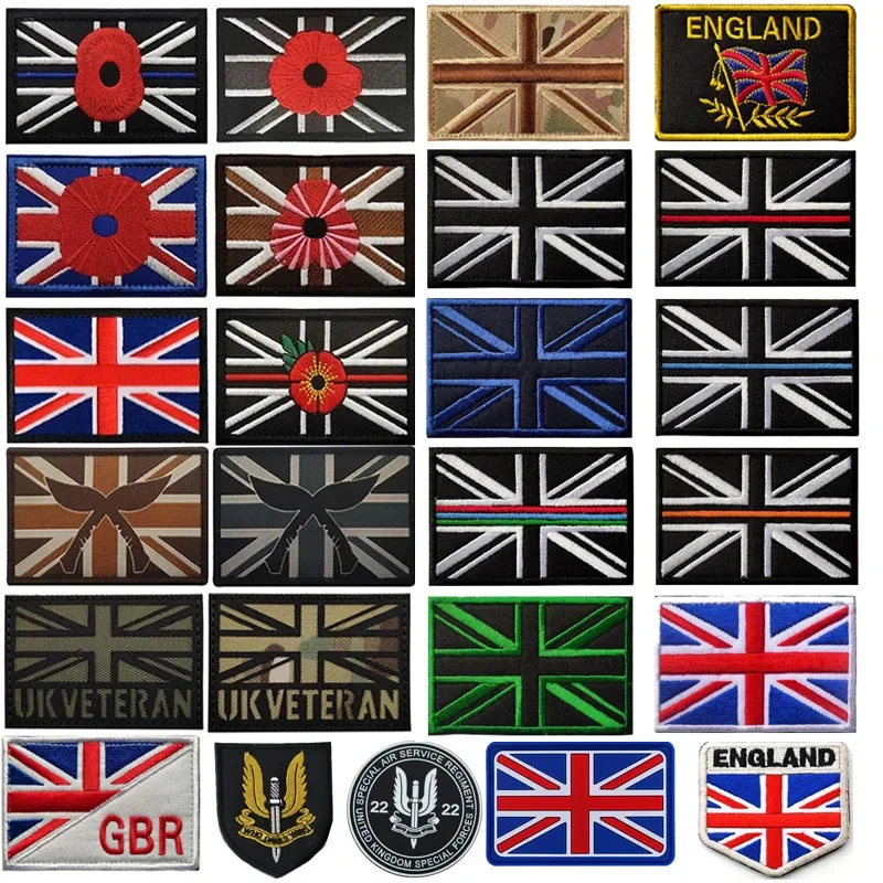 BRITISH Flag Patch Union IR Reflective PATCH UK Great Britain UNITED KINGDOM Military Flog SAS ARMY Clothing Patches Embroidery