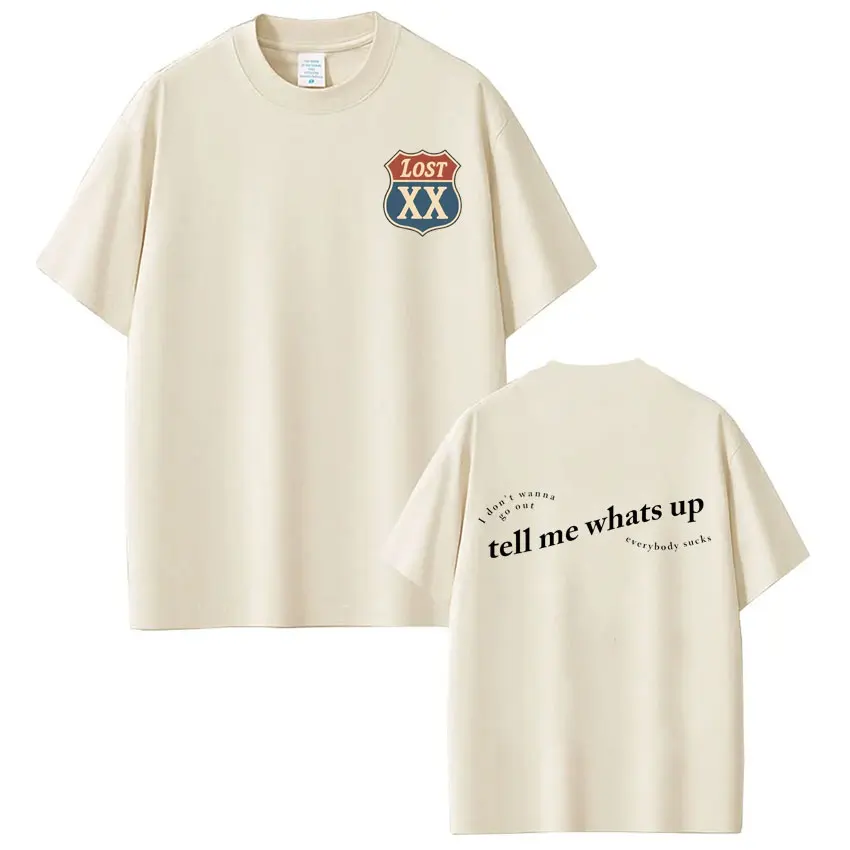 Camiseta MGK Tell Me Whats Up, Camiseta con Estampado MGK Lost Americana Tour 2026, Camiseta Hip Hop para Hombre, Camisetas de Algodón Extra Grandes a la Moda, Ropa Urbana