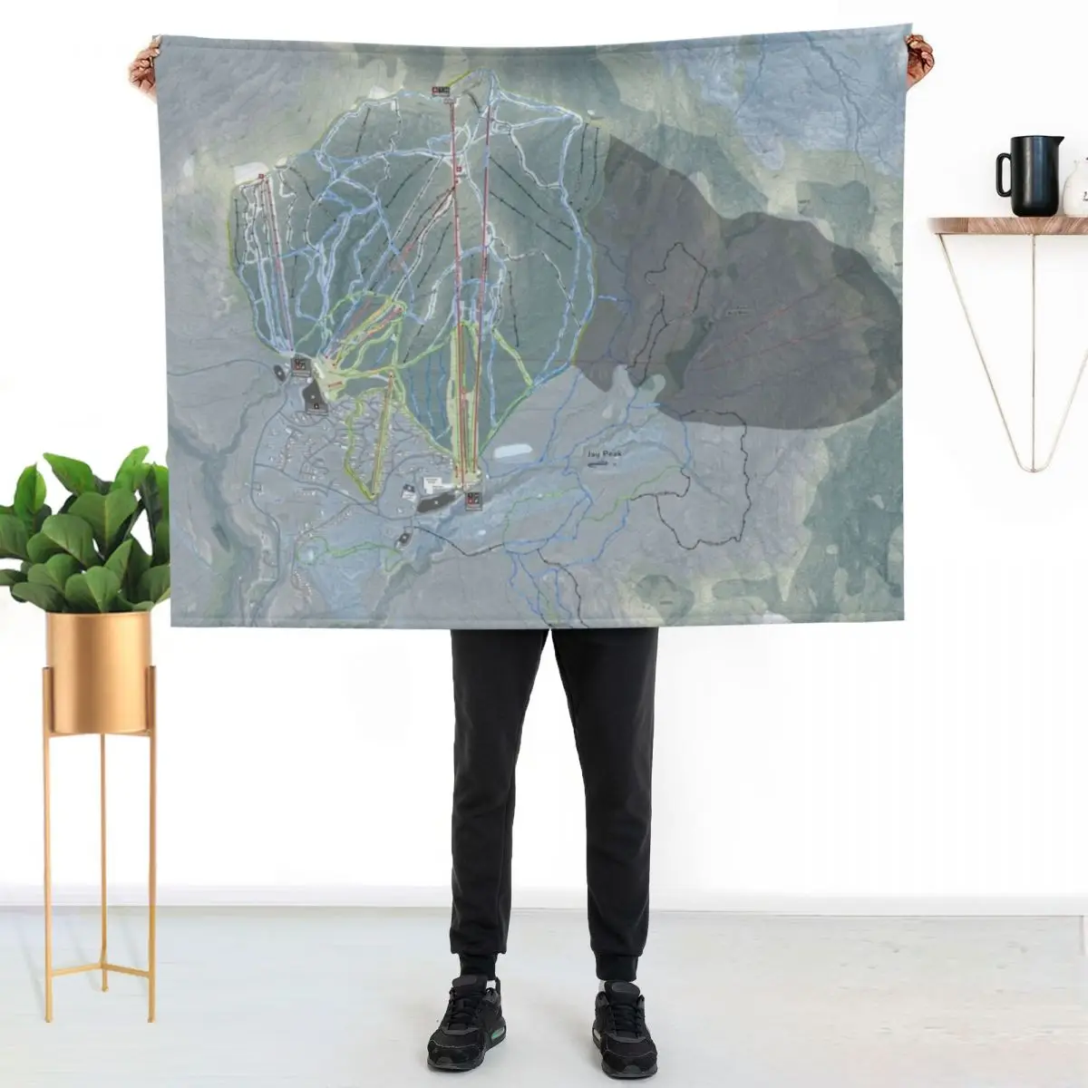 Jay Peak Resort Trail Map Throw Blanket Thins wednesday warm winter Fashion Sofas Blankets For Baby Decorative Sofas Blankets