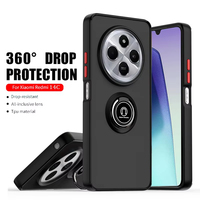 Finger Ring Holder Case For Redmi 14C 13C 5G 12C 10C 10A 9C 10 9 9A K60 Pro Magnetic Matte Phone Case For Xiaomi Redmi 14C Cover