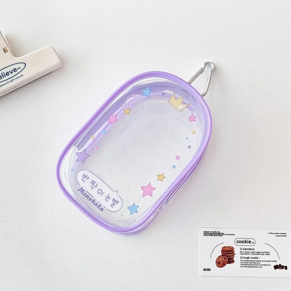 Protector Pouch Cartoon Design 10cm Transparent Bag Display Clear Storage Bag Cute Zipper Outdoor Display Bag Outdoor