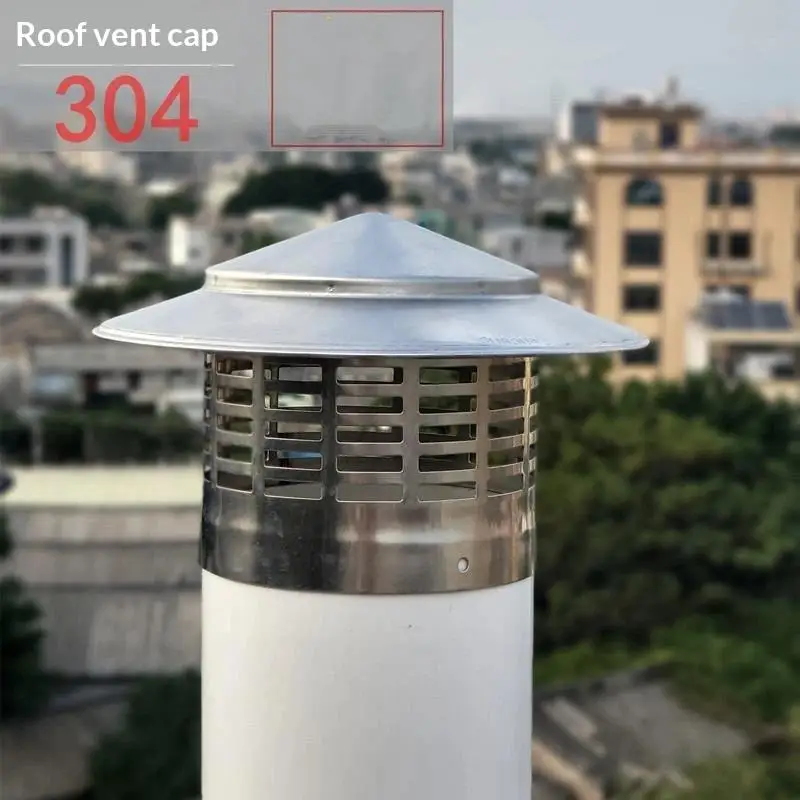75-200mm Stainless Steel Chimney Cap Bug Proof Exterior Air Outlet for House Wall Ventilation System Vent Duct Cover