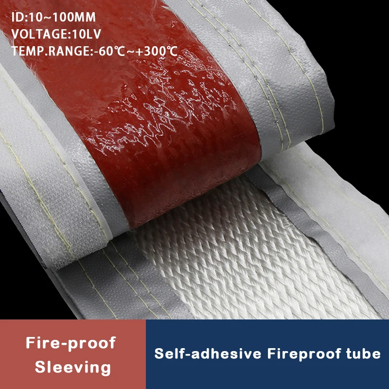 

Self Adhesive High Temperature Resistant Fiberglass Tube Silicone Resin Coated Glass Fiber Braided Fireproof Sleeve Casing Pipe