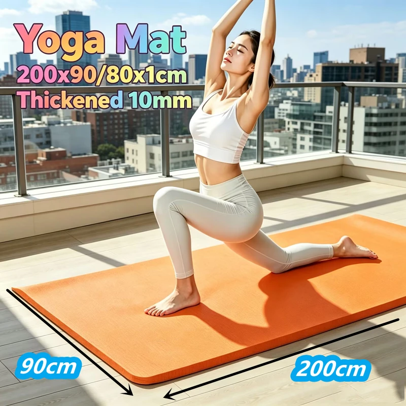 200x90cm Outdoors Yoga Mats Anti-slip Sport Fitness 10MM Thick Blanket Exercise Yoga Pilates Gymnastics Mat Fitness Equipment