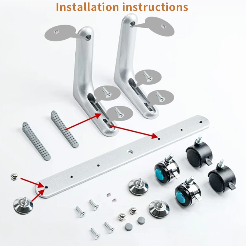 Picture 3: 1/2pcs 42cm screen partition board support frame, vertical fixed base frame, mobile pulley bracket, foot