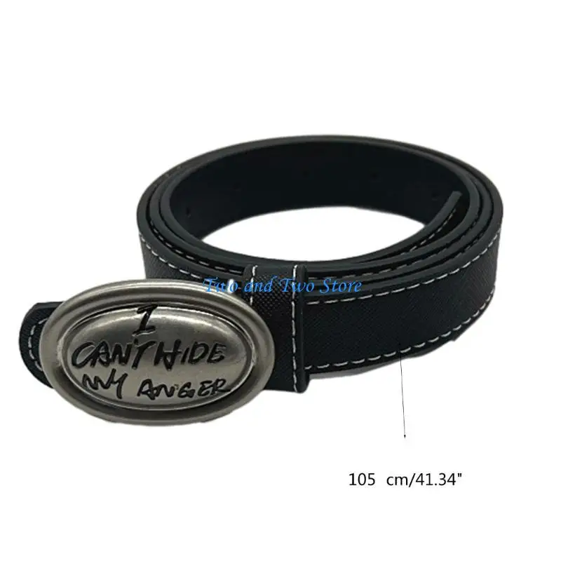 حزام خصر بإبزيم على شكل حرف منحوت HX6F حزام خصر قابل للتعديل للنساء معطف تنورة جينز