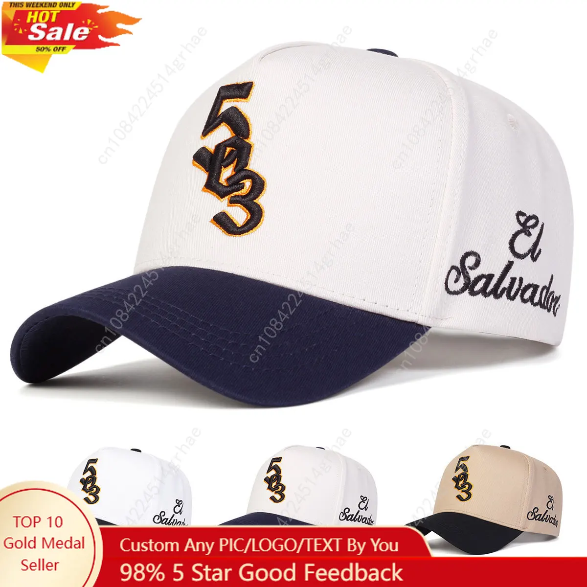 

Unisex 503 Salvador Letter Embroidery Baseball Caps Spring and Autumn Outdoor Adjustable Casual Hats Hip Hop Hat Sunscreen Hat
