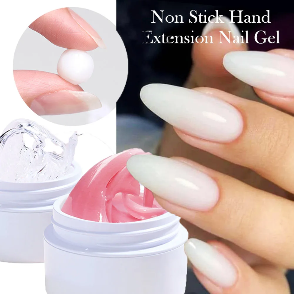 15ml/jar Acrylic Poly Nail Extension Gel Pink/White/Clear Non Stick  Solid Builder Nail Gel For DIY Nail Polish Carving Flower G