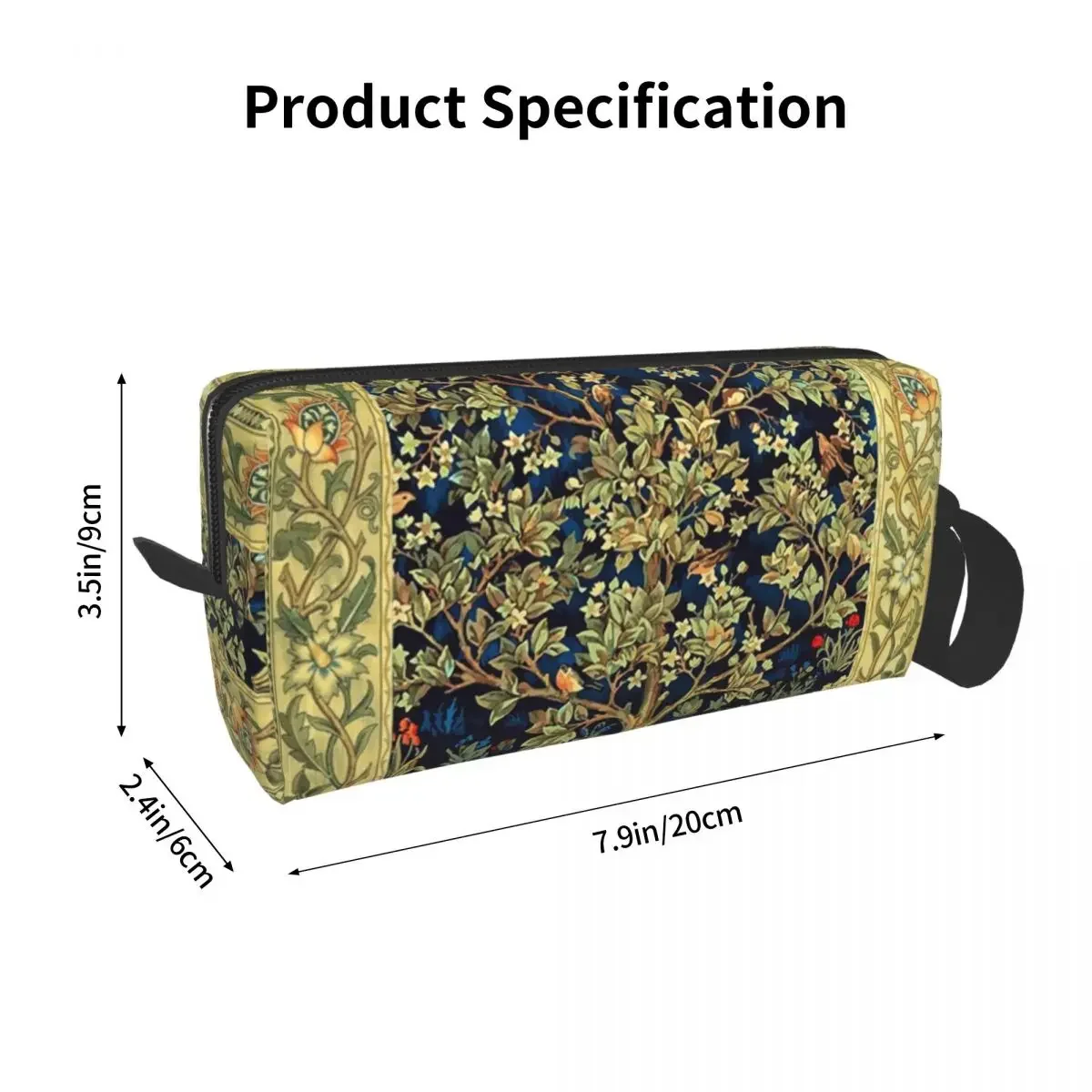 William Morris Tree Of Life Cosmetic Bag Women Large Capacity Floral Plants Pattern Makeup Case Beauty Storage Toiletry Bags